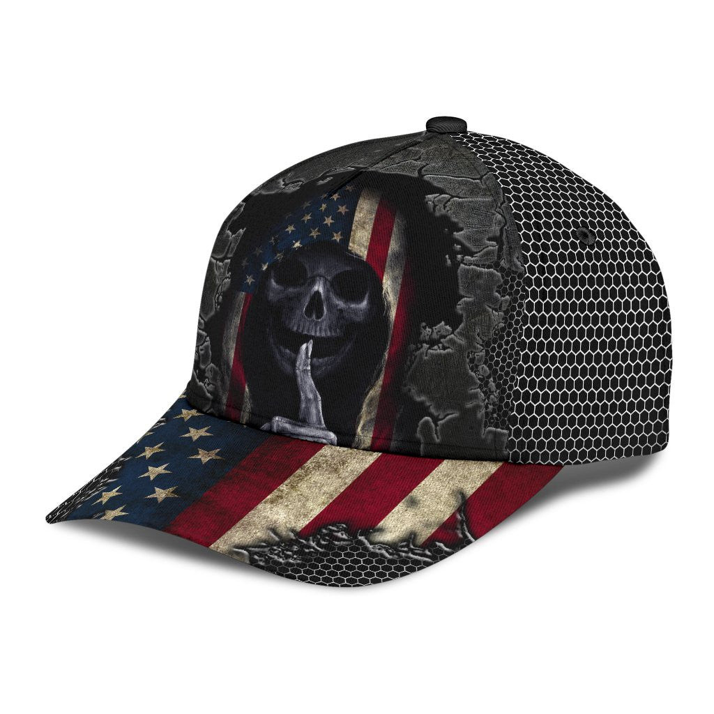 Adeenyc Skull Gifts Crack Skull US Classic Cap Trucker Hats Custom Hats Gifts For Men & Women