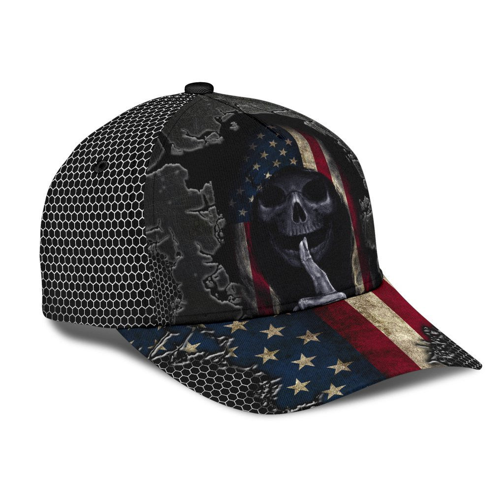 Adeenyc Skull Gifts Crack Skull US Classic Cap Trucker Hats Custom Hats Gifts For Men & Women