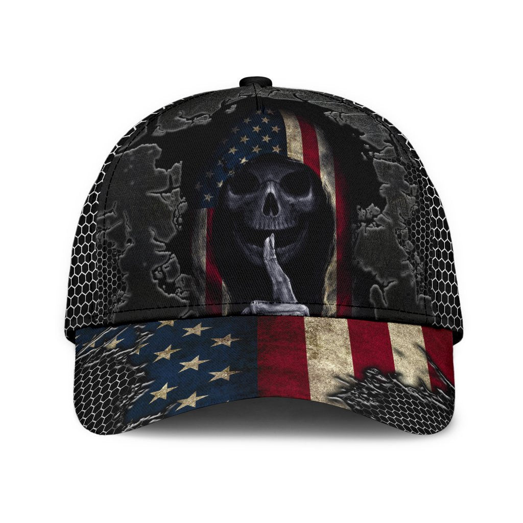 Adeenyc Skull Gifts Crack Skull US Classic Cap Trucker Hats Custom Hats Gifts For Men & Women