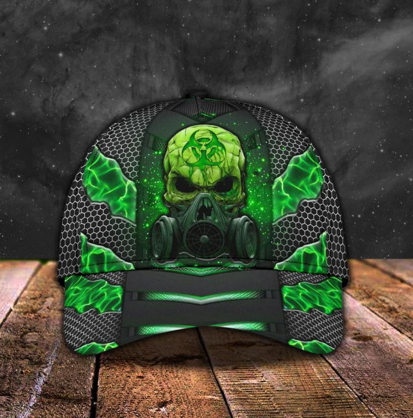 Adeenyc Skull Gifts Green Skull Electric Pattern Classic Cap Trucker Hats Custom Hats Gifts For Men & Women