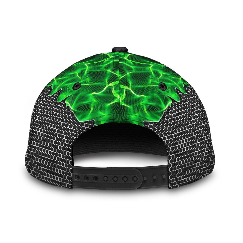 Adeenyc Skull Gifts Green Skull Electric Pattern Classic Cap Trucker Hats Custom Hats Gifts For Men & Women