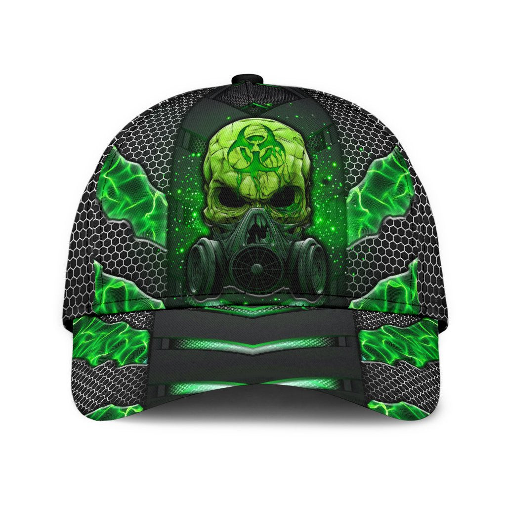 Adeenyc Skull Gifts Green Skull Electric Pattern Classic Cap Trucker Hats Custom Hats Gifts For Men & Women
