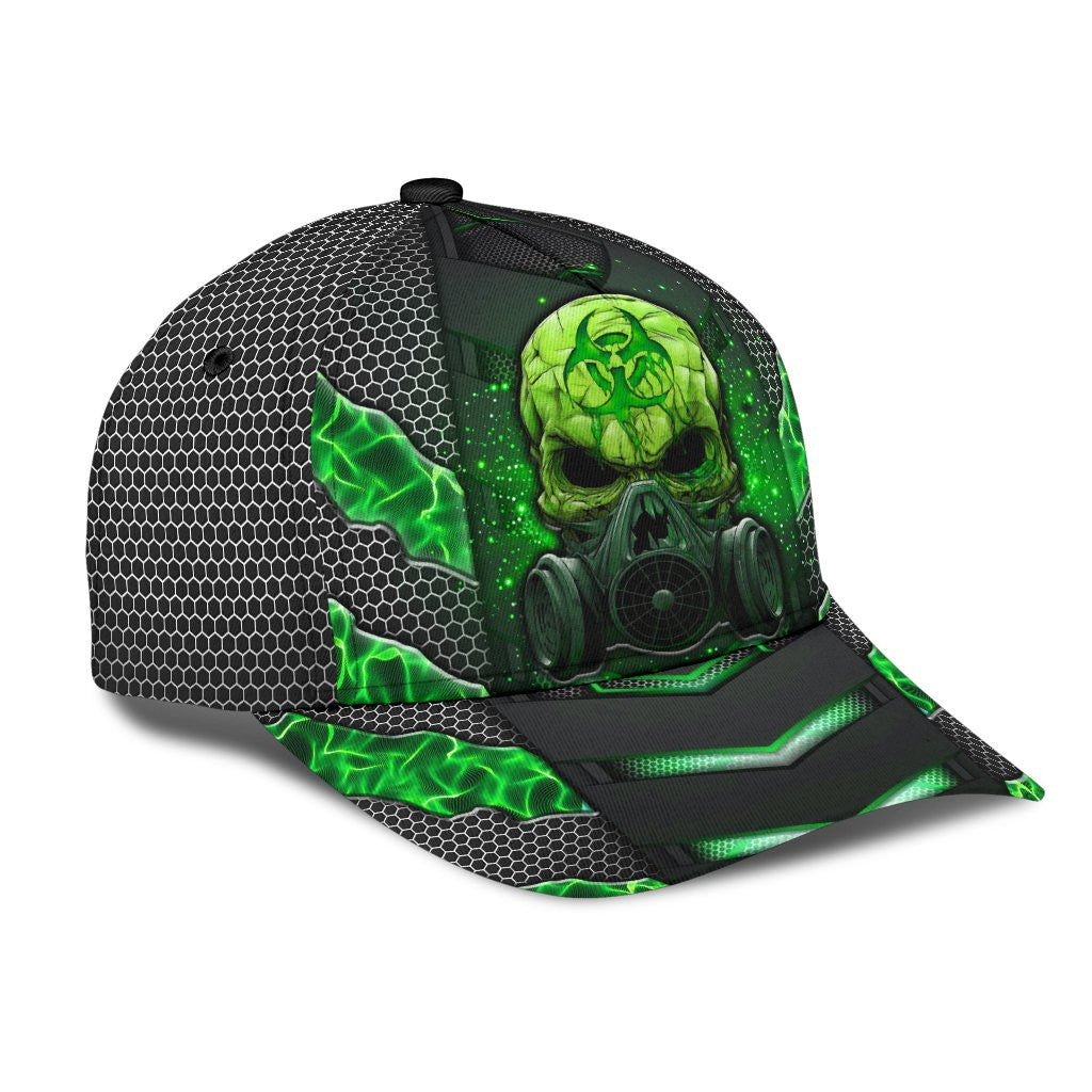 Adeenyc Skull Gifts Green Skull Electric Pattern Classic Cap Trucker Hats Custom Hats Gifts For Men & Women