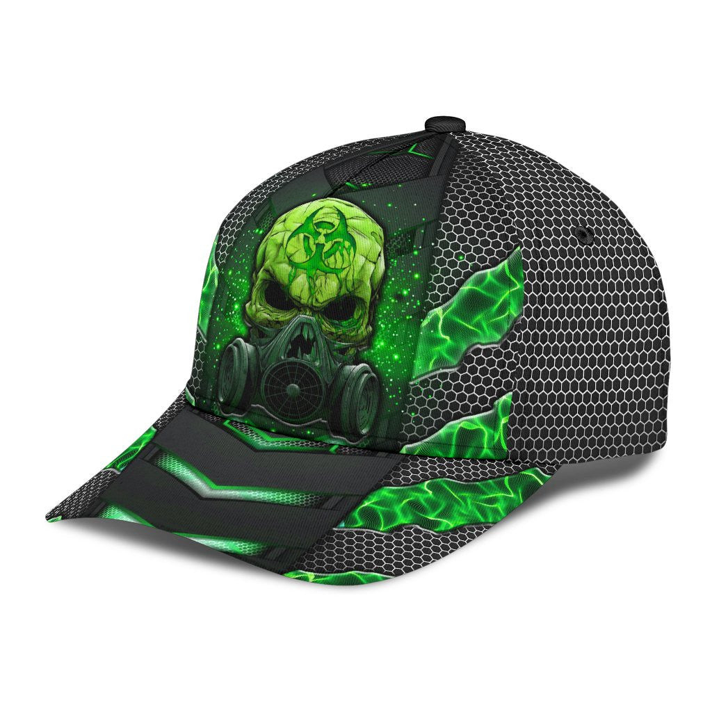 Adeenyc Skull Gifts Green Skull Electric Pattern Classic Cap Trucker Hats Custom Hats Gifts For Men & Women