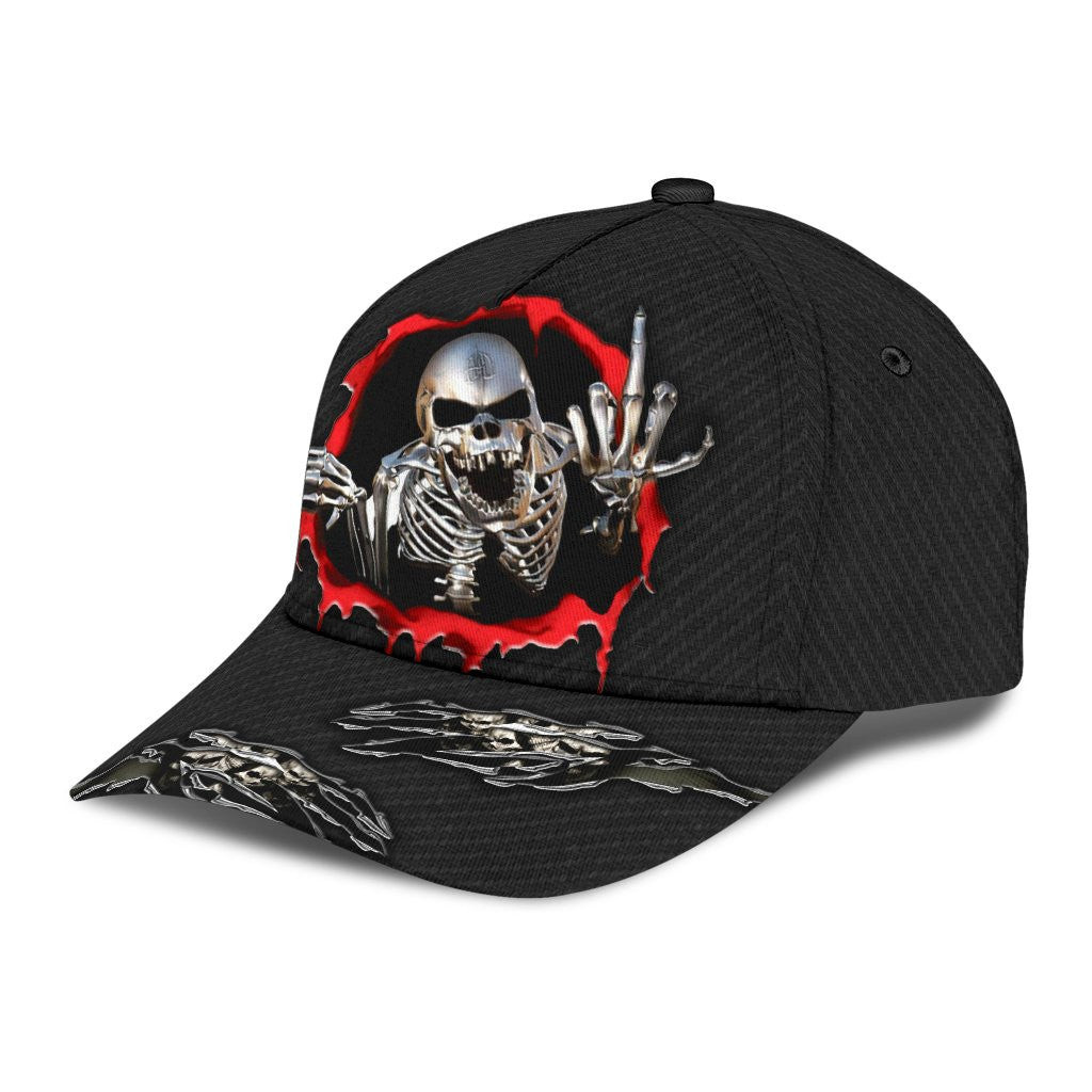 Adeenyc Skull Gifts Horror Torn Skull Classic Cap Trucker Hats Custom Hats Gifts For Men & Women