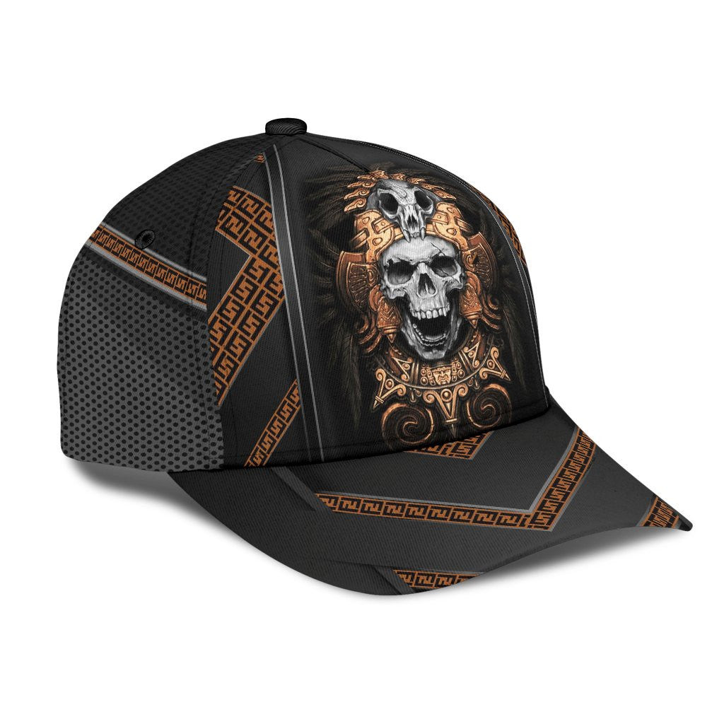 Adeenyc Skull Gifts Skull Ancient Greek Pattern Classic Cap Trucker Hats Custom Hats Gifts For Men & Women
