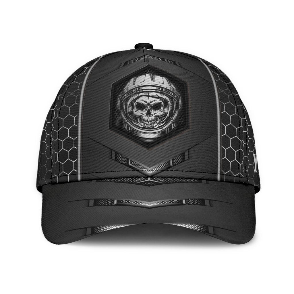 Adeenyc Skull Gifts Skull Astronaut Personalized Name Classic Cap Trucker Hats Custom Hats Gifts For Men & Women