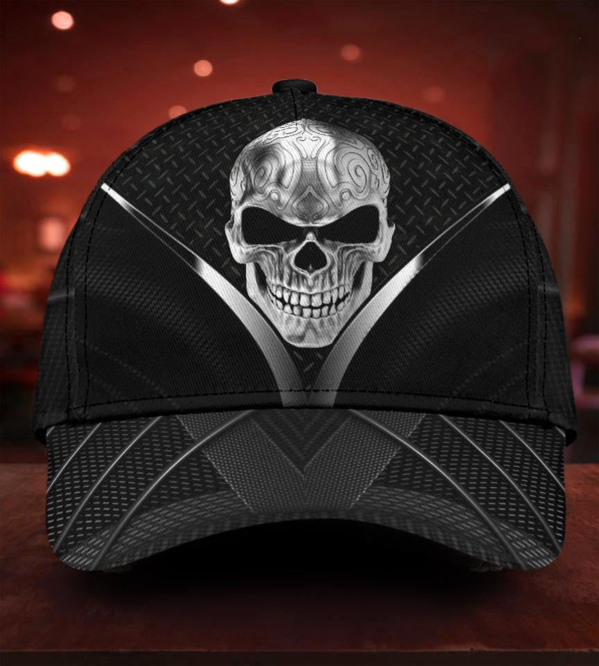 Adeenyc Skull Gifts Skull Carbon Black Classic Cap Trucker Hats Custom Hats Gifts For Men & Women