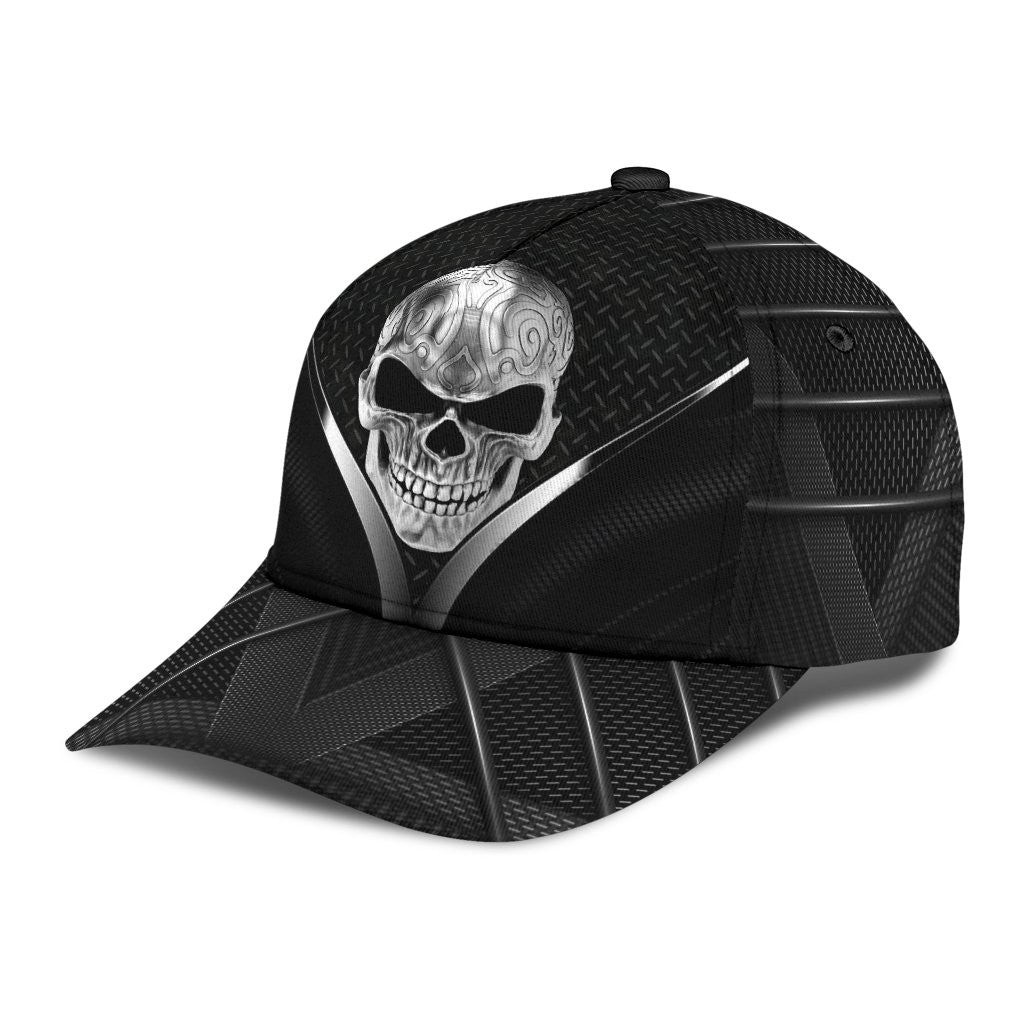 Adeenyc Skull Gifts Skull Carbon Black Classic Cap Trucker Hats Custom Hats Gifts For Men & Women
