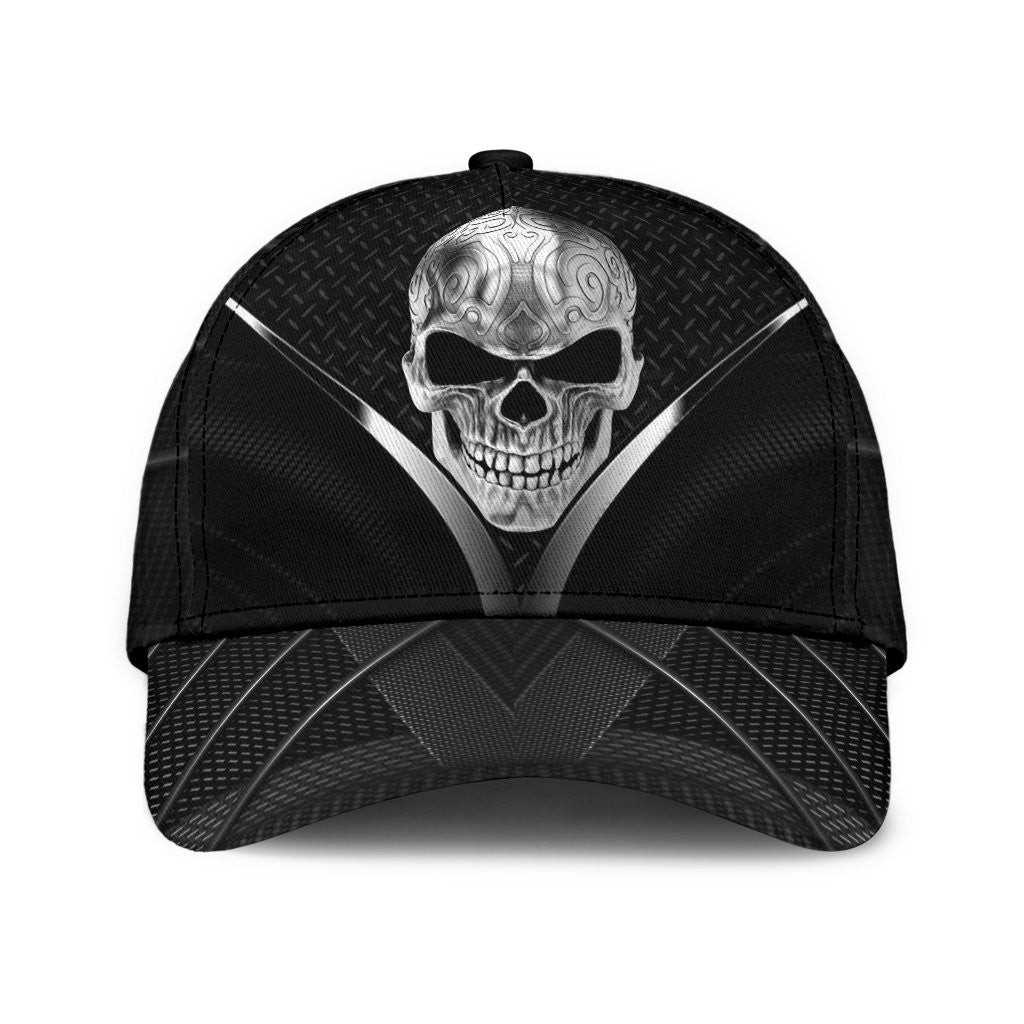 Adeenyc Skull Gifts Skull Carbon Black Classic Cap Trucker Hats Custom Hats Gifts For Men & Women
