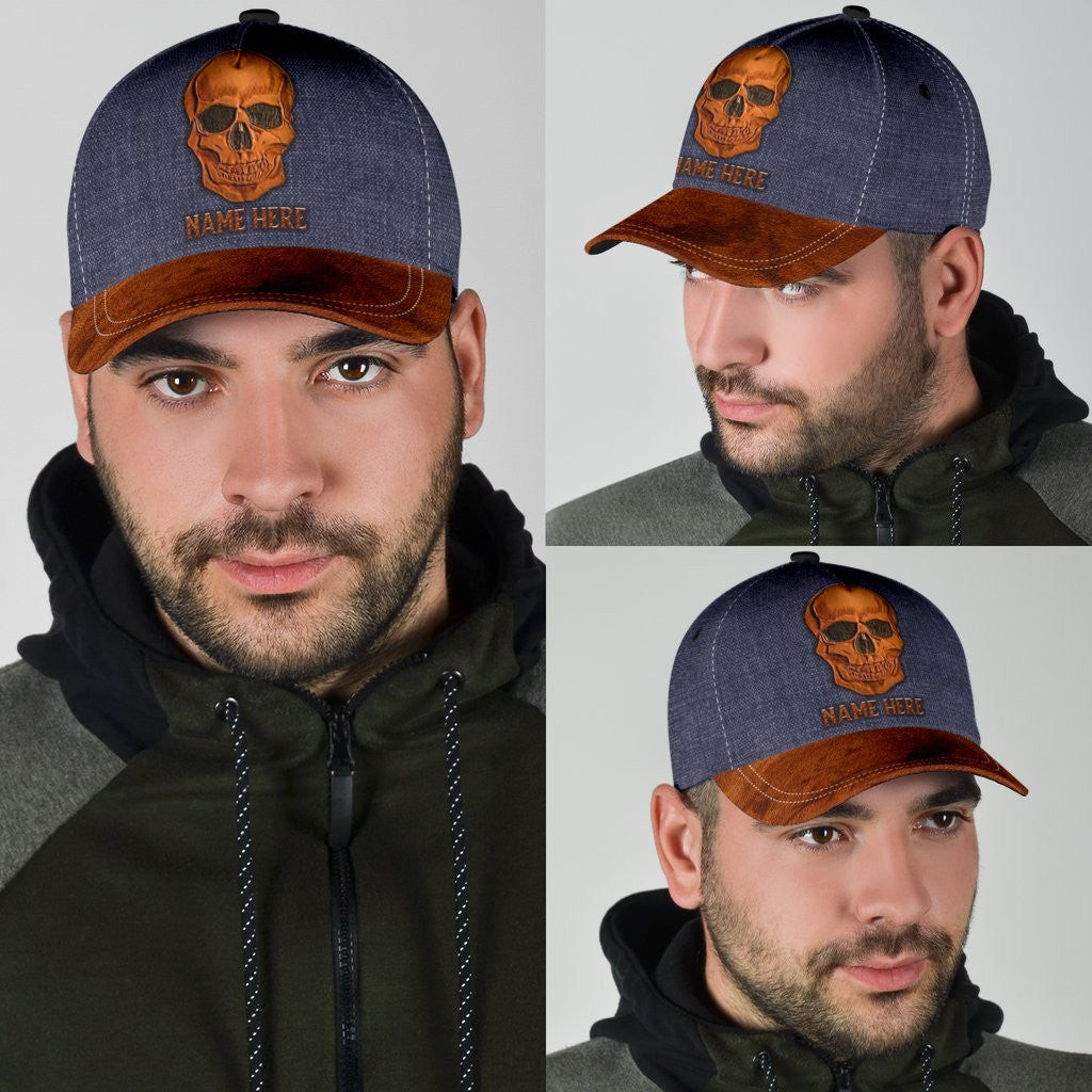Adeenyc Skull Gifts Skull Jean Pattern Classic Cap Trucker Hats Custom Hats Gifts For Men & Women