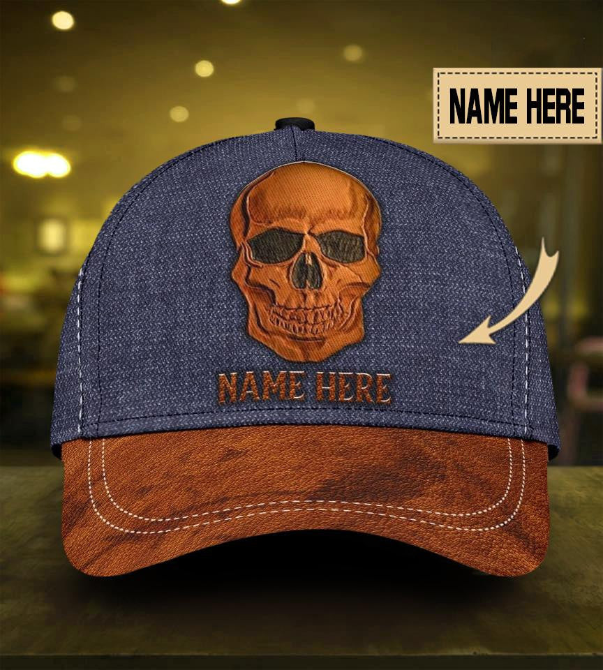 Adeenyc Skull Gifts Skull Jean Pattern Classic Cap Trucker Hats Custom Hats Gifts For Men & Women