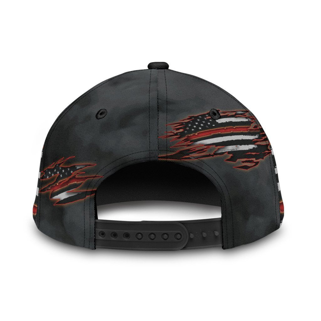 Adeenyc Skull Gifts Skull Smoke Firefighter Classic Cap Personalized Name Trucker Hats Custom Hats Gifts For Men & Women