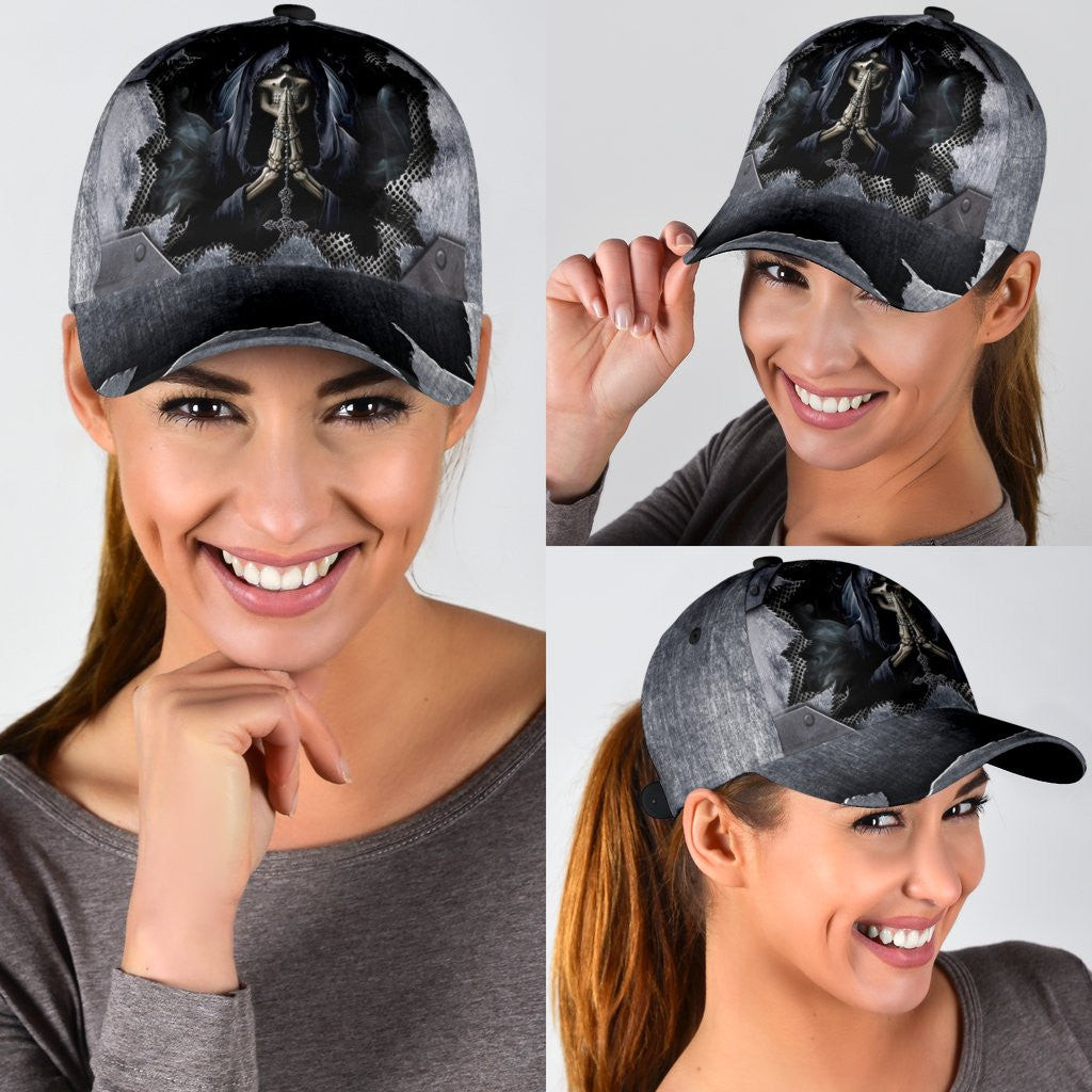Adeenyc Skull Gifts Skull With Cross Classic Cap Trucker Hats Custom Hats Gifts For Men & Women