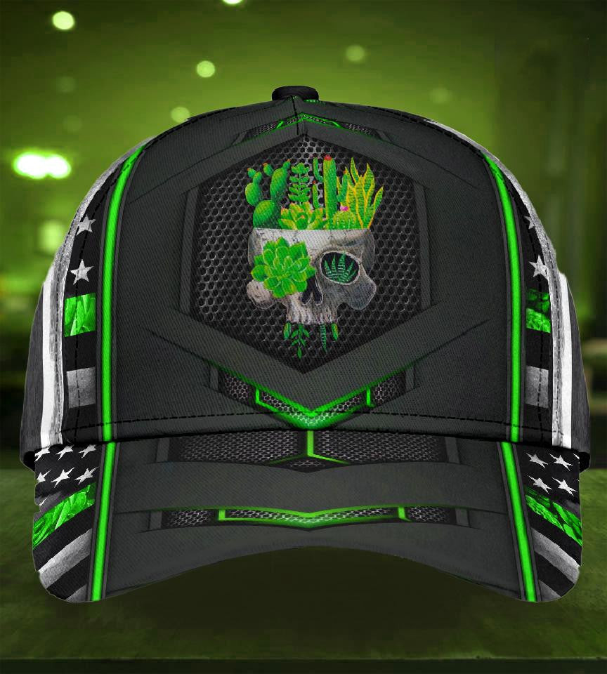 Adeenyc Skull Gifts Succulent Pot Head Classic Cap Trucker Hats Custom Hats Gifts For Men & Women