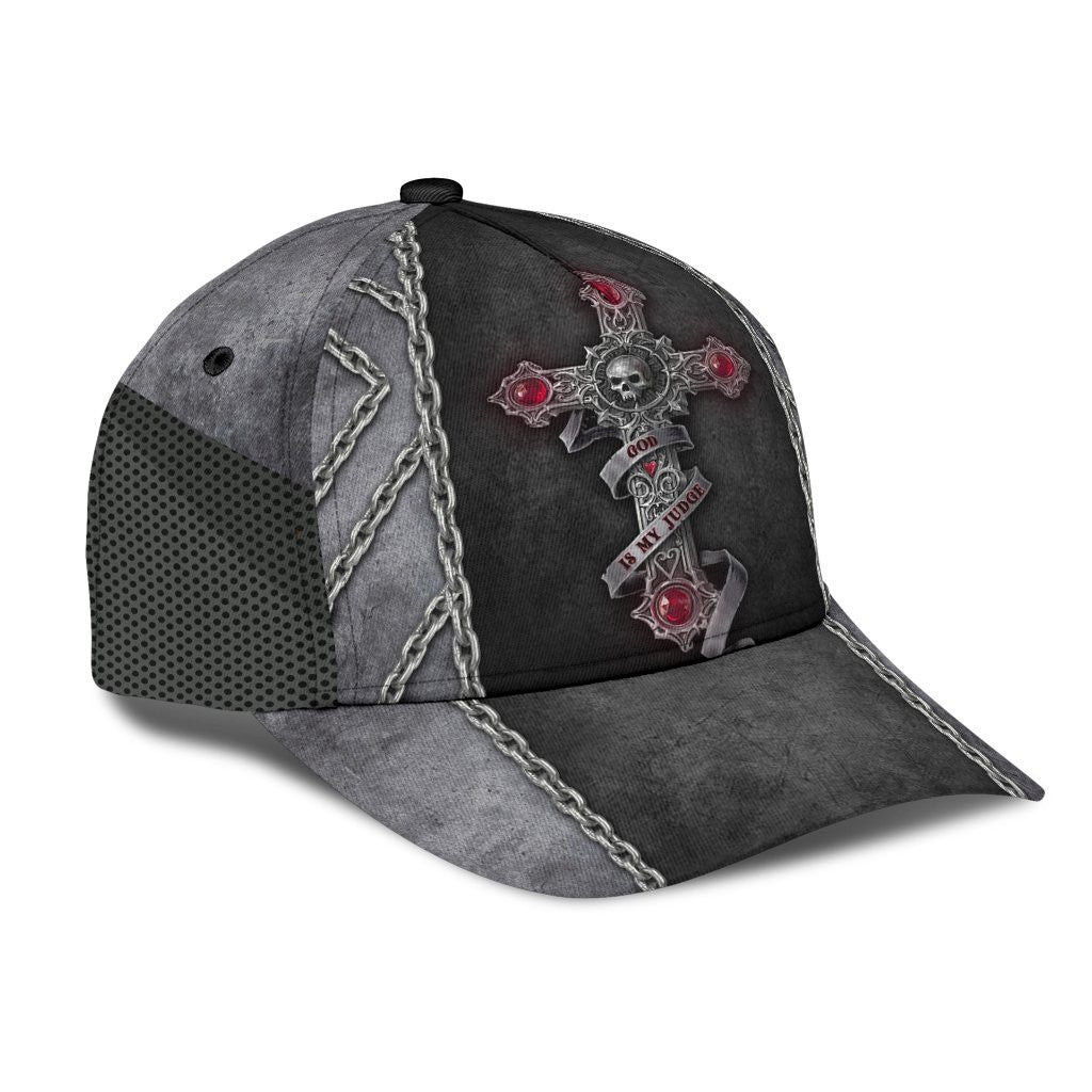 Adeenyc Skull God Is My Judge 3D All Over Printed Classic Cap Love God Gift Trucker Hats Custom Hats Gifts For Men & Women