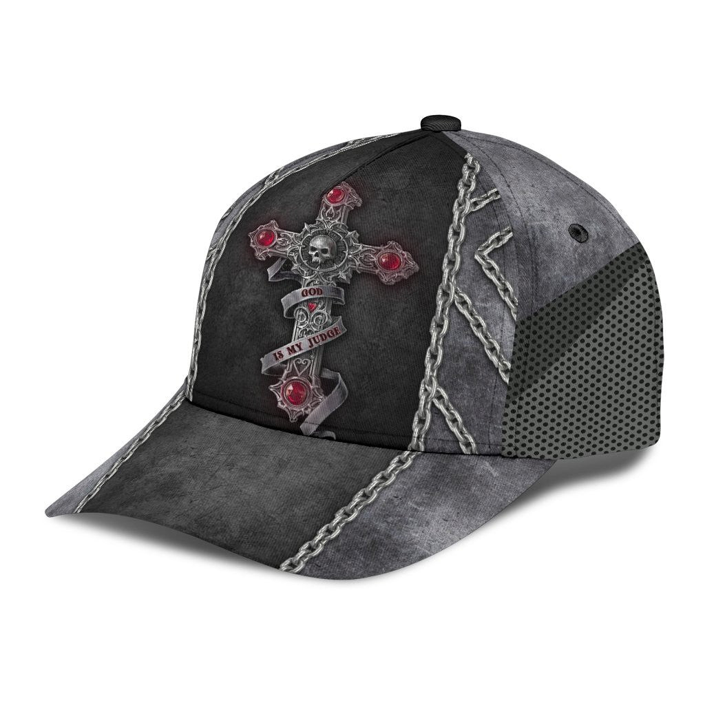 Adeenyc Skull God Is My Judge 3D All Over Printed Classic Cap Love God Gift Trucker Hats Custom Hats Gifts For Men & Women