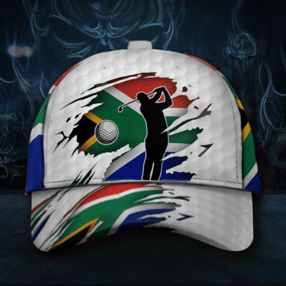 Adeenyc South Africa Flag Golfer Cap Proud Black American Hat Gift Ideas For Golf Lovers Trucker Hats Custom Hats Gifts For Men & Women