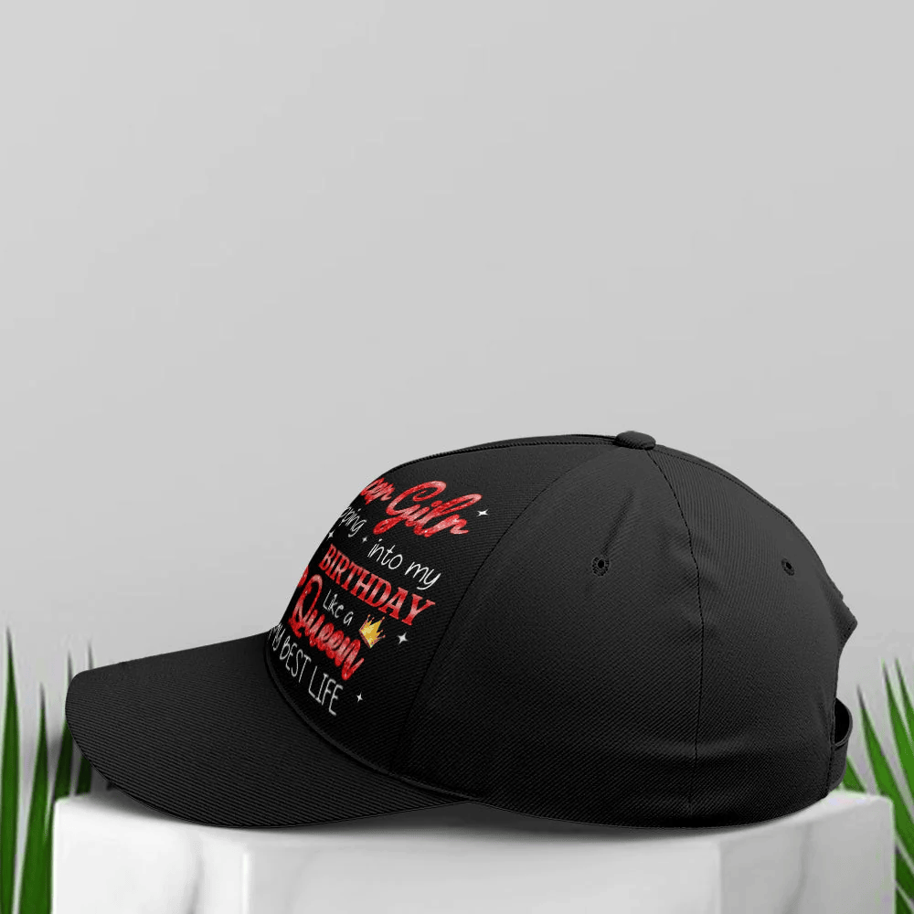 Adeenyc Step Into Birthday Like A Queen Cancer Girl Baseball Cap Trucker Hats Custom Hats Gifts For Men & Women