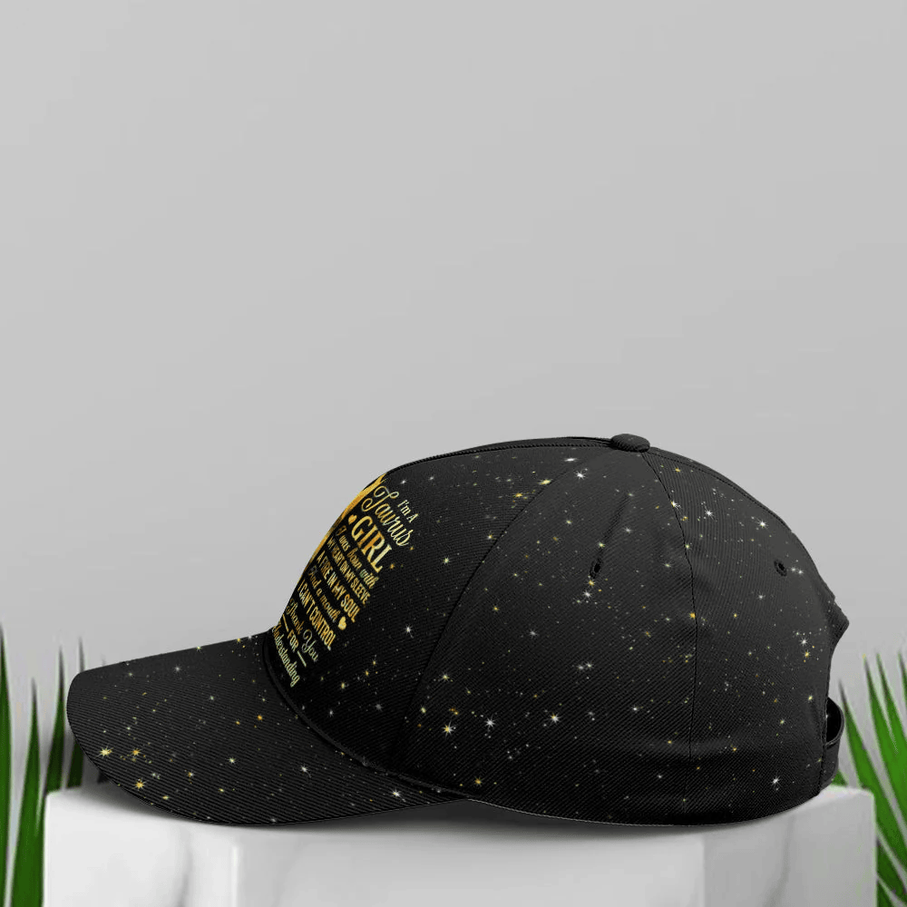 Adeenyc Taurus Girl Sunflower Glitter Black Baseball Cap Trucker Hats Custom Hats Gifts For Men & Women