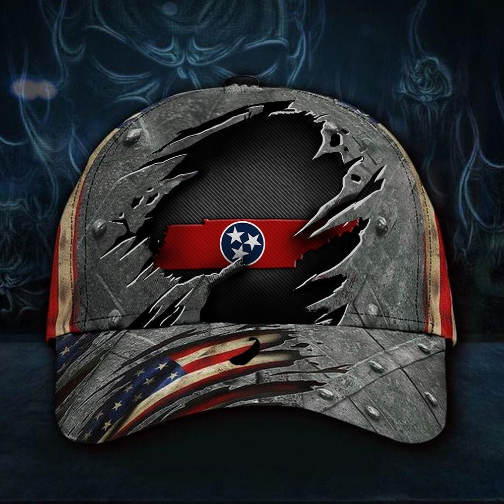 Adeenyc Tennessee Inside US Flag Hat Proud Of Tennessee State Baseball Classic Cap 4th July Gift Trucker Hats Custom Hats Gifts For Men & Women