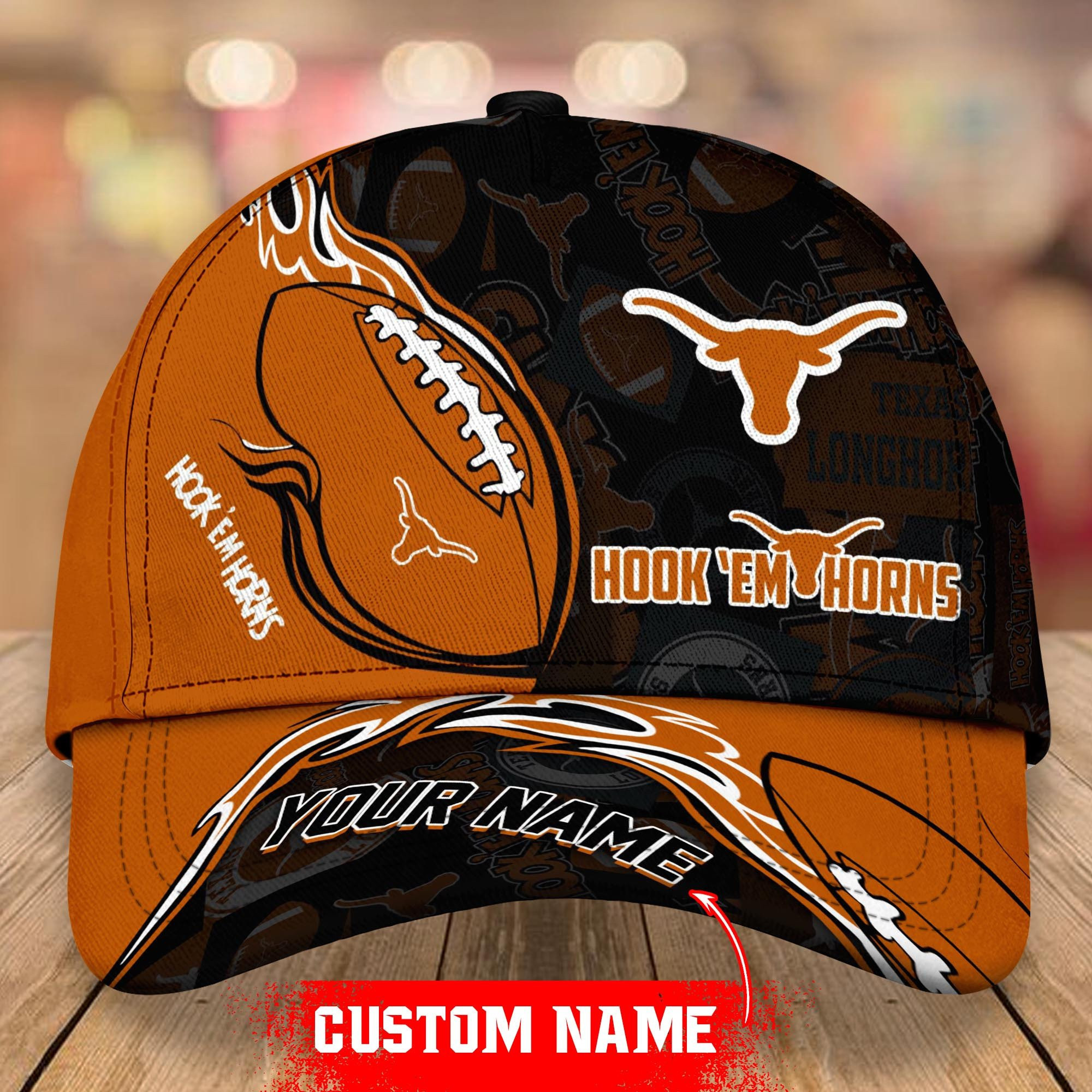 Adeenyc Texas Longhorns NCAA Personalized Hats Baseball Caps Classic Caps for men, women