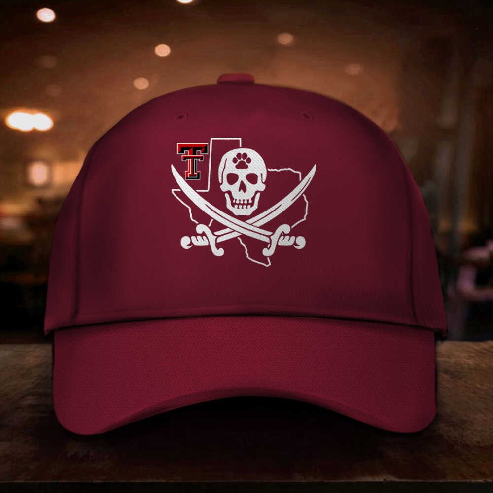 Adeenyc Texas Tech T State Pirate Hat Leach Pirate Flag Cap ( For Customer) Trucker Hats Custom Hats Gifts For Men & Women