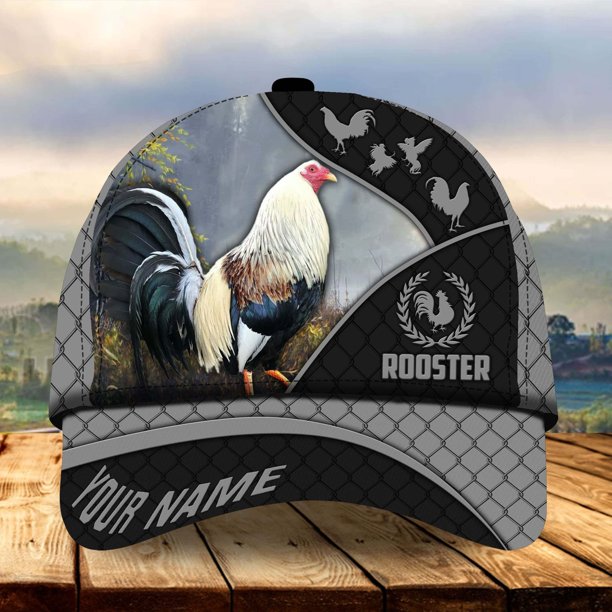 Adeenyc - The Best Rooster Hats For Rooster Lovers Multicolor Personalized Name Custom Name Trucker Hats Custom Hats Gifts For Men & Women