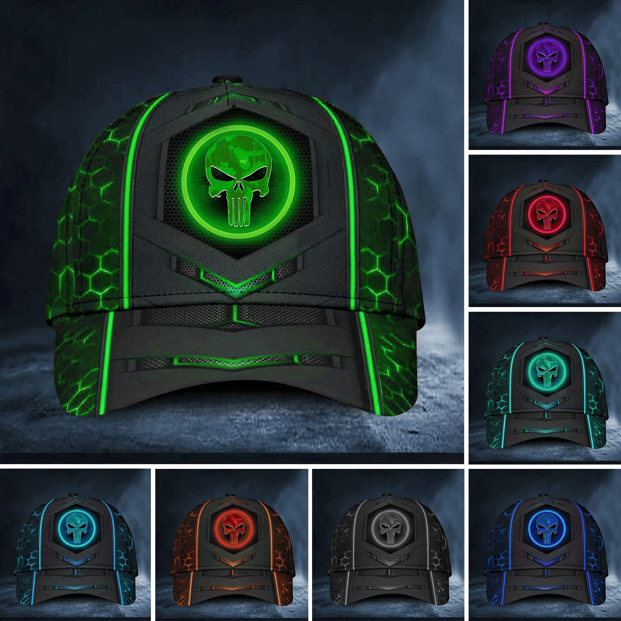 Adeenyc The Best  Skull Cap Multicolor All Over Print Trucker Hats Custom Hats Gifts For Men & Women