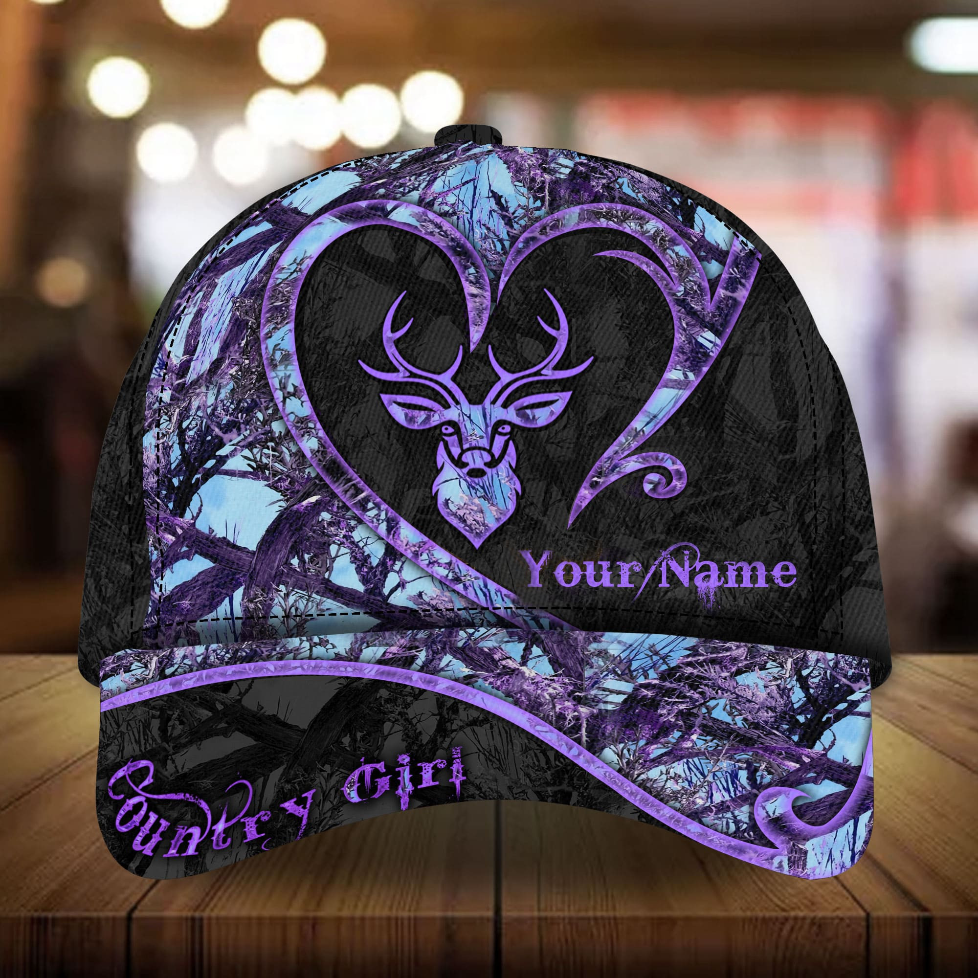 Adeenyc - The Unique Deer Country Girl Hats 3D Multicolored Cotton Personalized Name Custom Name Trucker Hats Custom Hats Gifts For Men & Women