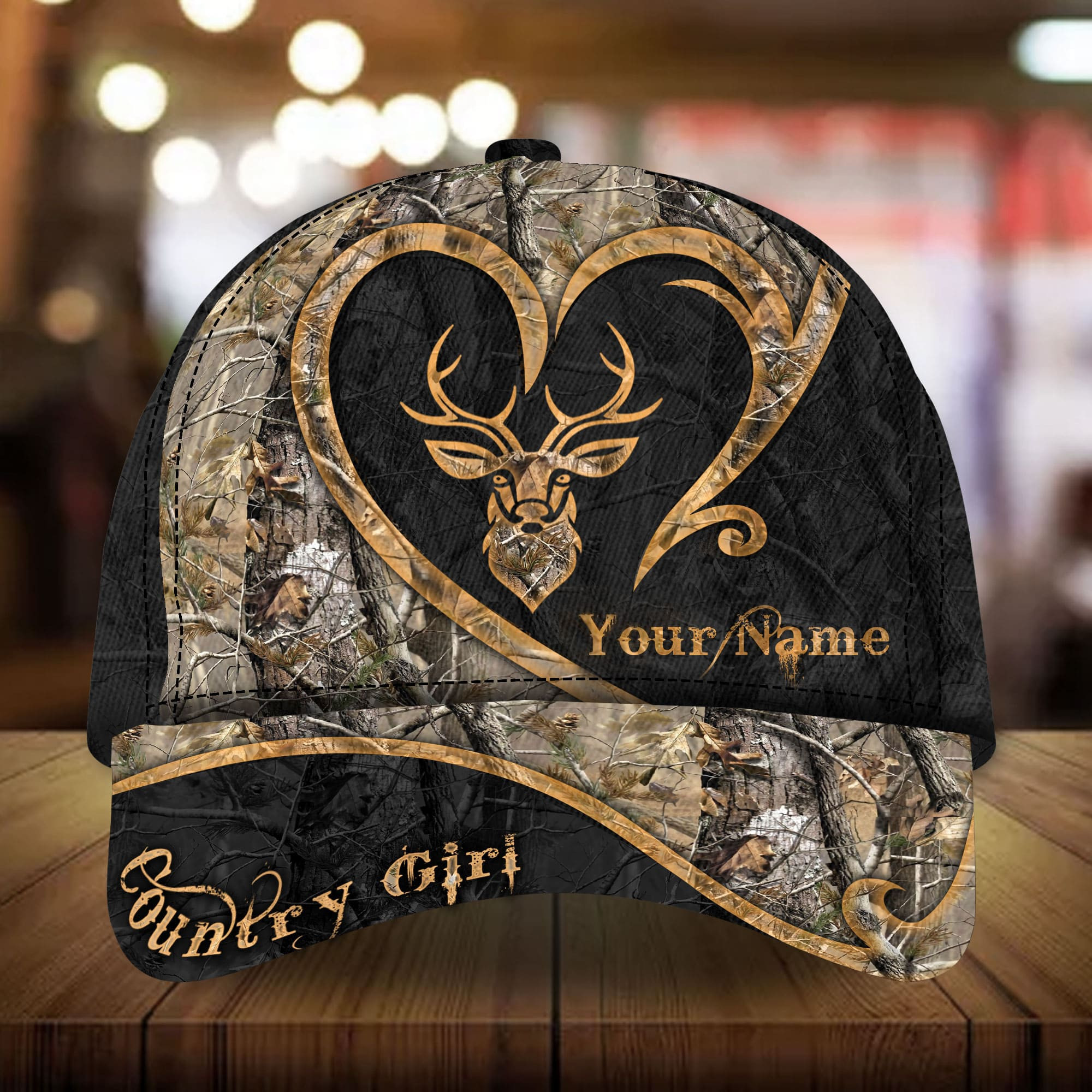 Adeenyc - The Unique Deer Country Girl Hats 3D Multicolored Cotton Personalized Name Custom Name Trucker Hats Custom Hats Gifts For Men & Women