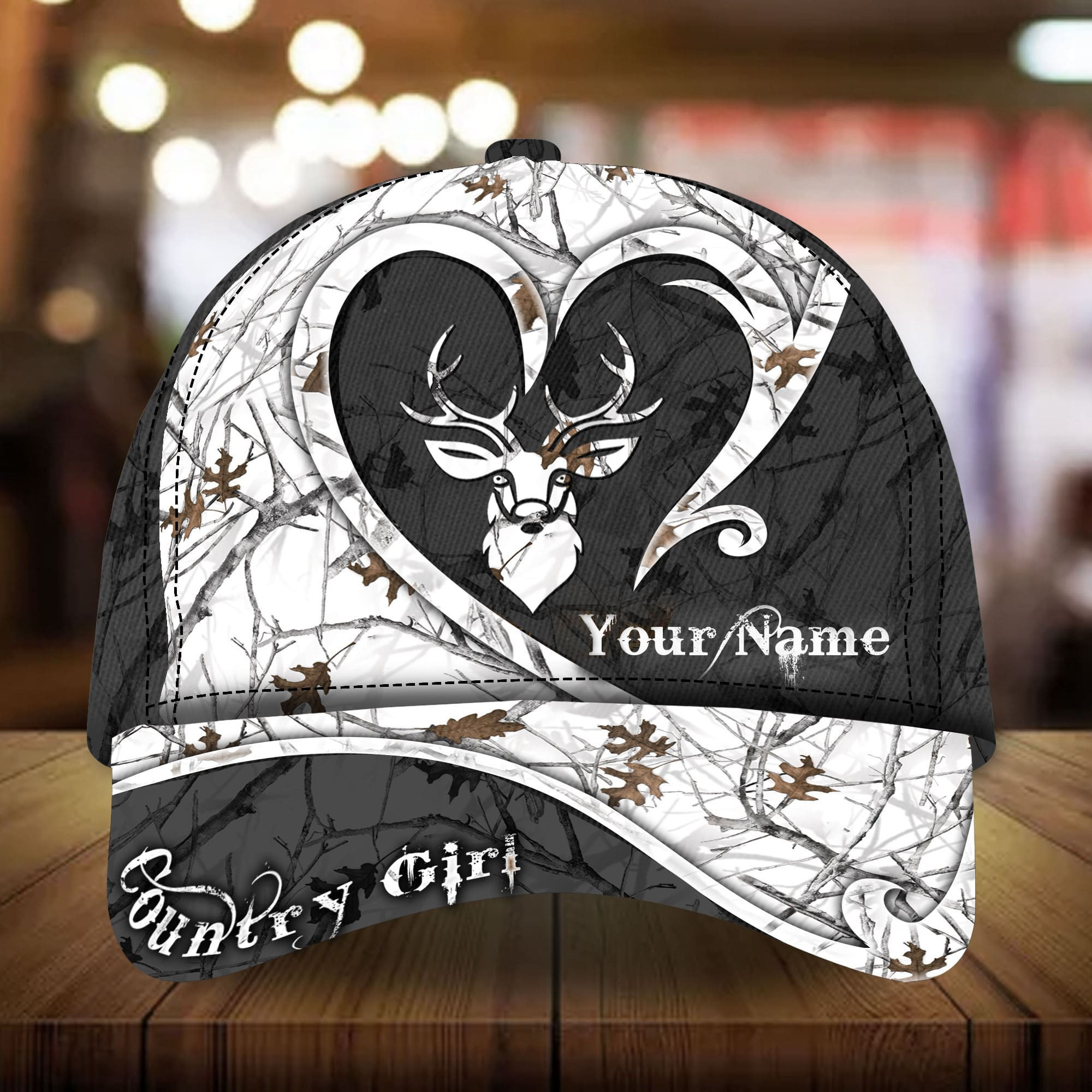 Adeenyc - The Unique Deer Country Girl Hats 3D Multicolored Cotton Personalized Name Custom Name Trucker Hats Custom Hats Gifts For Men & Women