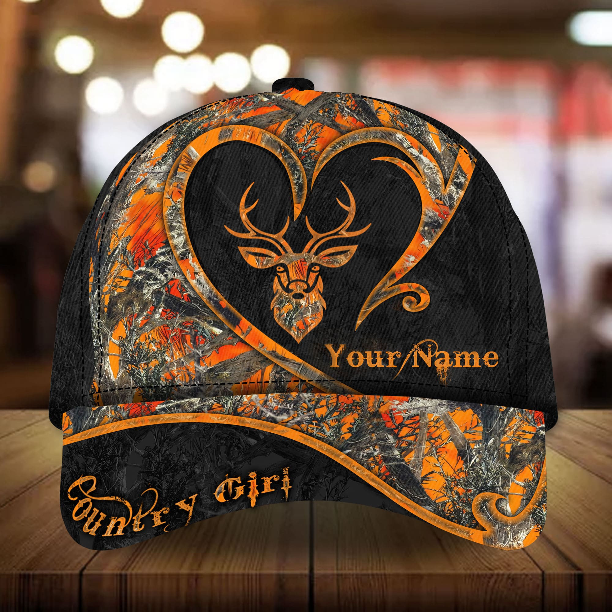 Adeenyc - The Unique Deer Country Girl Hats 3D Multicolored Cotton Personalized Name Custom Name Trucker Hats Custom Hats Gifts For Men & Women