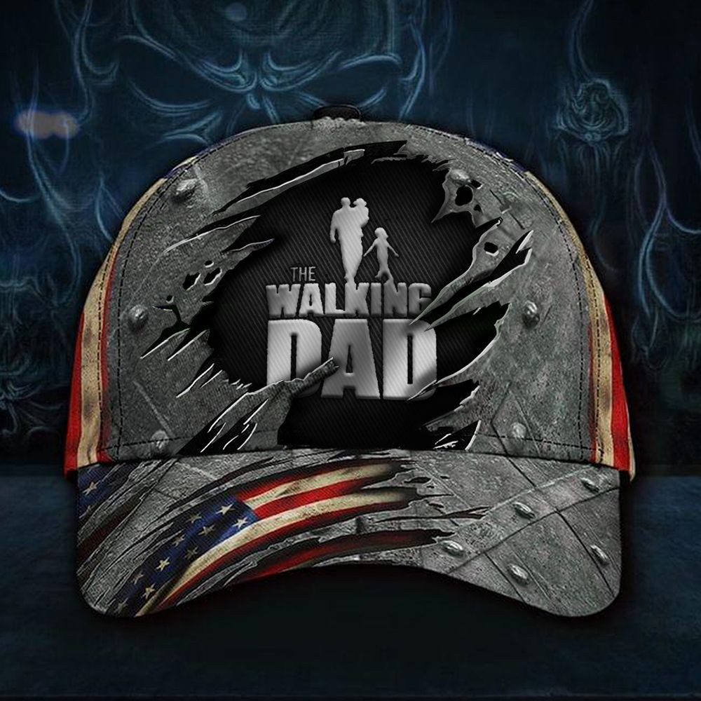 Adeenyc The Walking Dad Hat American Retro Flag Cap Good Fathers Day Gifts Presents For Dad Trucker Hats Custom Hats Gifts For Men & Women