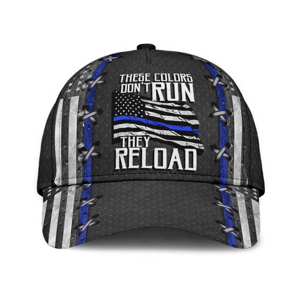 Adeenyc These Colors Don't Run Blue Line All Over Print Classic Cap Trucker Hats Custom Hats Gifts For Men & Women