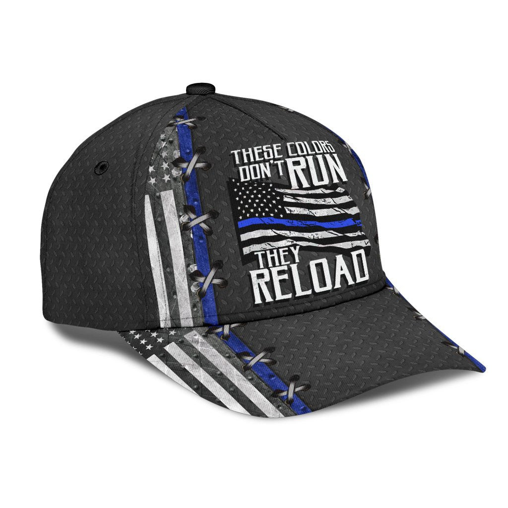 Adeenyc These Colors Don't Run Blue Line All Over Print Classic Cap Trucker Hats Custom Hats Gifts For Men & Women