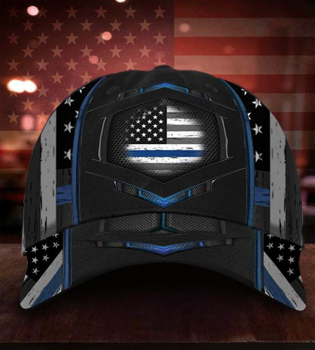 Adeenyc Thin Blue Line American Flag Hat Honor Men Women Our Law Enforcement Pride Gift For Husband Classic Cap Trucker Hats Custom Hats Gifts For Men & Women