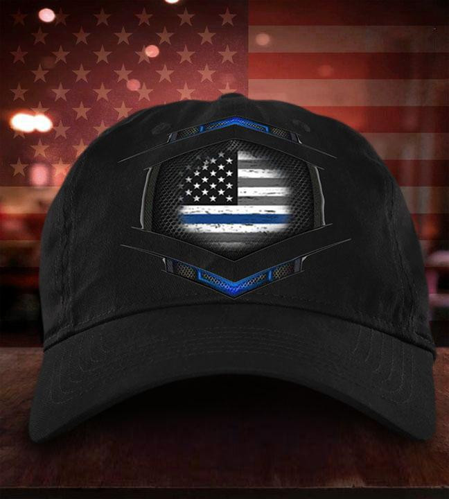Adeenyc Thin Blue Line American Flag Hat Old Retro Design Honor Law Enforcement Gift For Police Classic Cap Trucker Hats Custom Hats Gifts For Men & Women