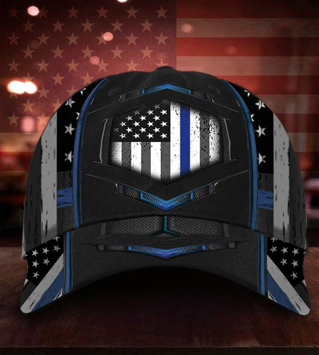 Adeenyc Thin Blue Line Hat US Law Enforcement Thin Blue Line Cap Police Academy Graduation Gift Classic Cap Trucker Hats Custom Hats Gifts For Men & Women