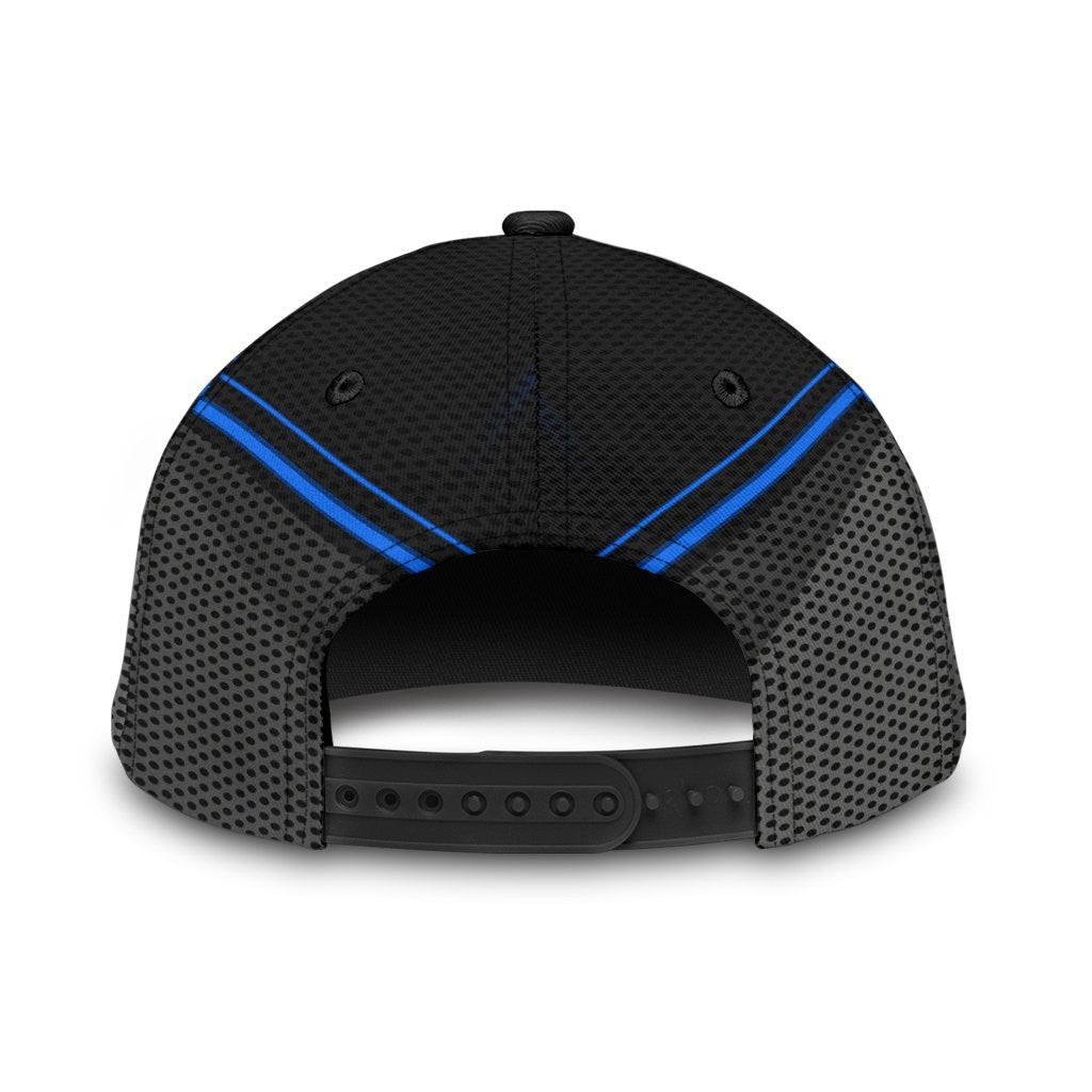 Adeenyc Thin Blue Line Personalized Name All Over Print Classic Cap Trucker Hats Custom Hats Gifts For Men & Women