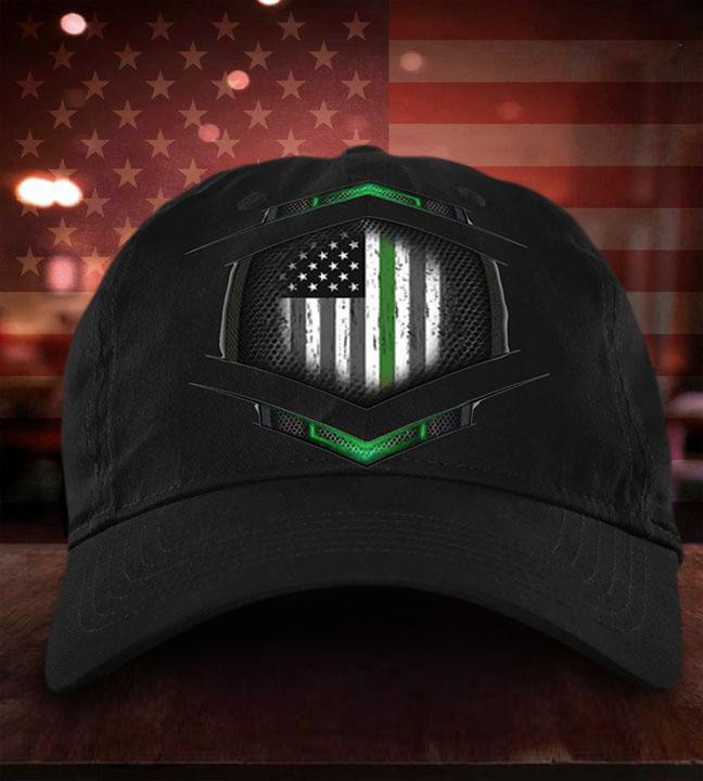 Adeenyc Thin Green Line US Flag Hat Old Retro American Flag Cap Proud Veteran Gift For Father Classic Cap Trucker Hats Custom Hats Gifts For Men & Women