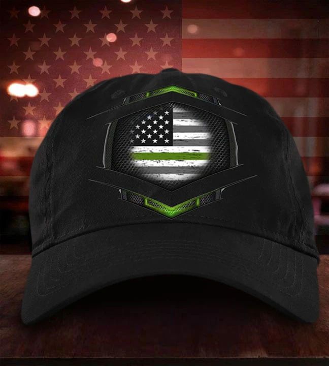 Adeenyc Thin Green Line US Flag Hat Vintage American Flag Cap Pride US Army Veterans Gift For Him Trucker Hats Custom Hats Gifts For Men & Women