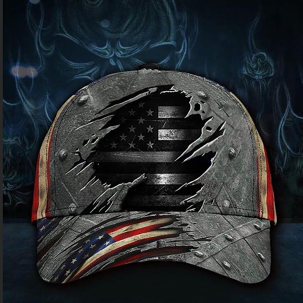 Adeenyc Thin Grey Line American Flag Hat Custom Hat Classic Cap Trucker Hats Custom Hats Gifts For Men & Women