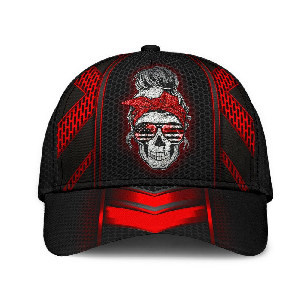 Adeenyc Thunder Red Skull Classic Cap Trucker Hats Custom Hats Gifts For Men & Women