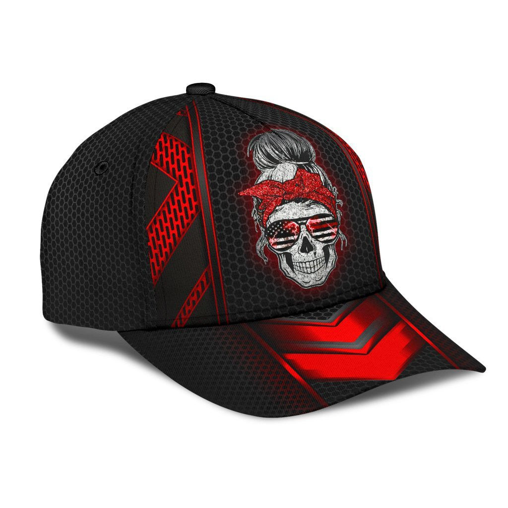 Adeenyc Thunder Red Skull Classic Cap Trucker Hats Custom Hats Gifts For Men & Women