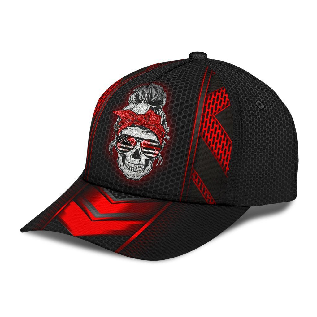 Adeenyc Thunder Red Skull Classic Cap Trucker Hats Custom Hats Gifts For Men & Women
