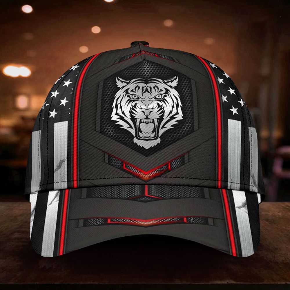 Adeenyc Tiger American Flag Hat Unique Gift Ideas For Men Dad Gift For Father's Day 2023 Ideas Trucker Hats Custom Hats Gifts For Men & Women