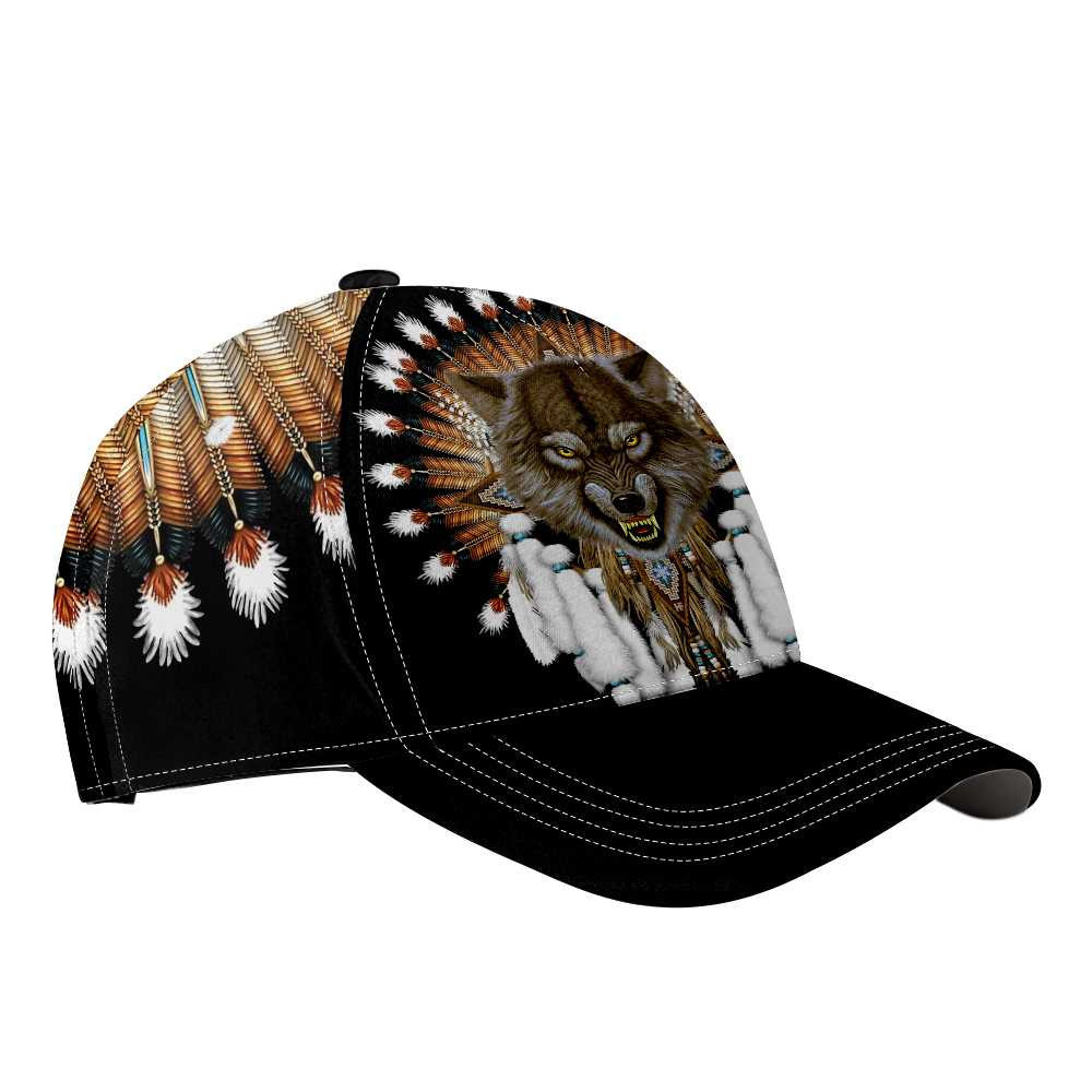 Adeenyc - Tribal Angry Wolf Classic Cap Baseball Hat, Unisex Wolf Baseball Cap, Wolf Themed Gifts Idea Trucker Hats Custom Hats Gifts For Men & Women