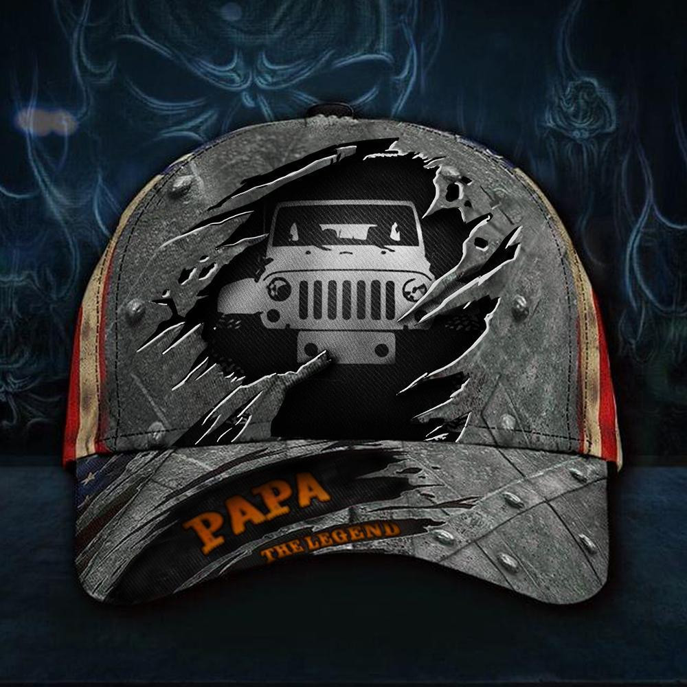 Adeenyc Truck Papa Legend 3D Hat USA Flag Cap Mens Gift For A Truck Driver Dad Classic Cap Trucker Hats Custom Hats Gifts For Men & Women