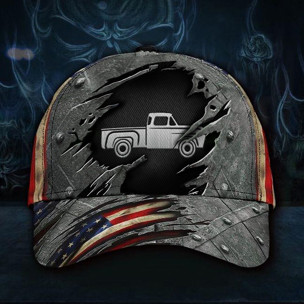 Adeenyc Truck USA Flag Hat Vintage Baseball Cap Happy Independence Day Truck Driver Gifts Trucker Hats Custom Hats Gifts For Men & Women